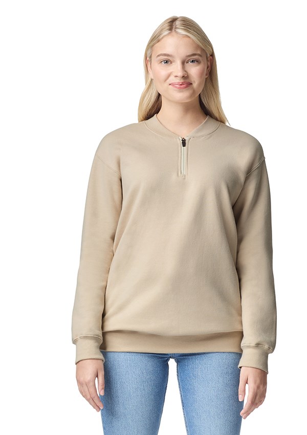 Gildan Softstyle Midweight 1/4 Zip Sweater - 38 Sand