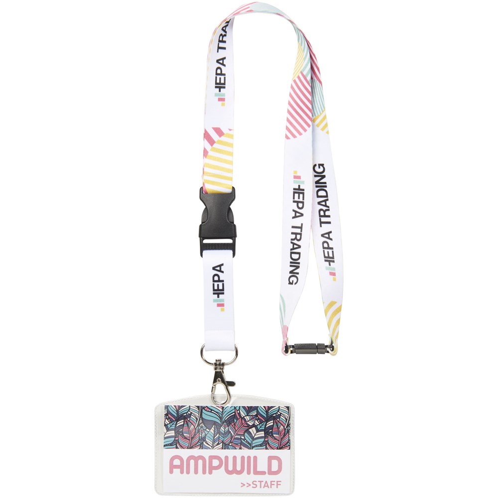 Balta sublimatie lanyard met safety breakaway sluiting en gesp