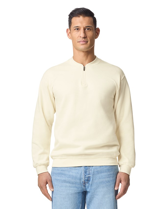 Gildan Softstyle Midweight 1/4 Zip Sweater - 4DG Off White