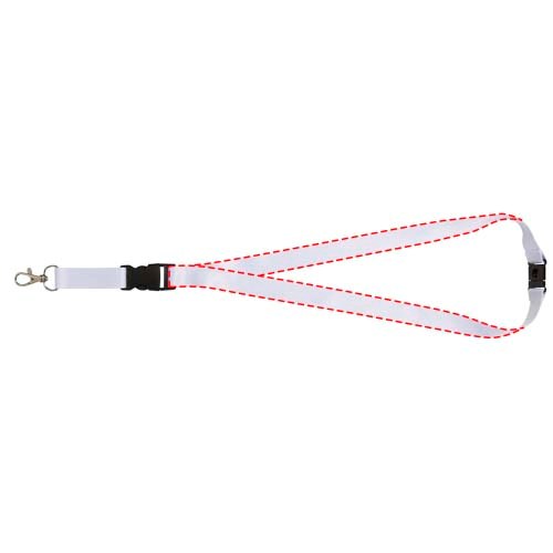 Balta sublimatie lanyard met safety breakaway sluiting en gesp