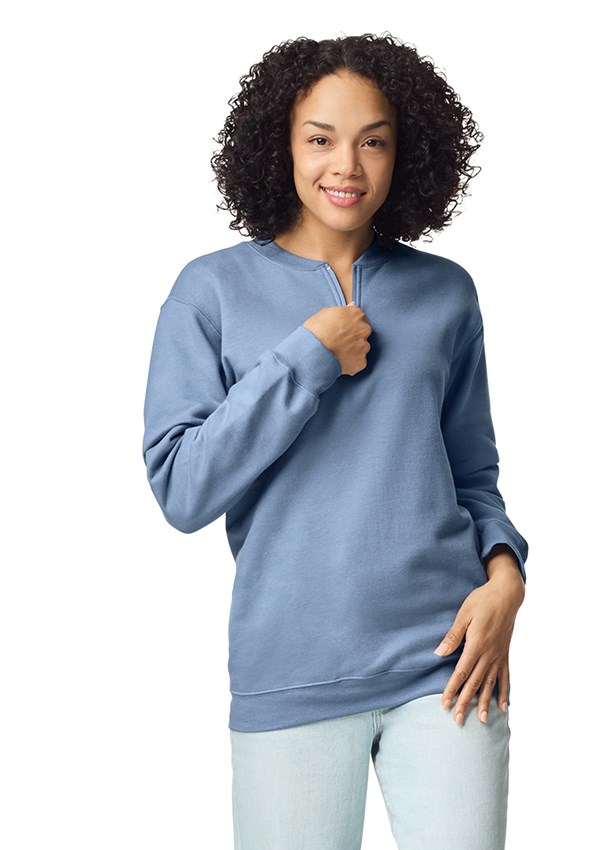 Gildan Softstyle Midweight 1/4 Zip Sweater - 9 Stone Blue