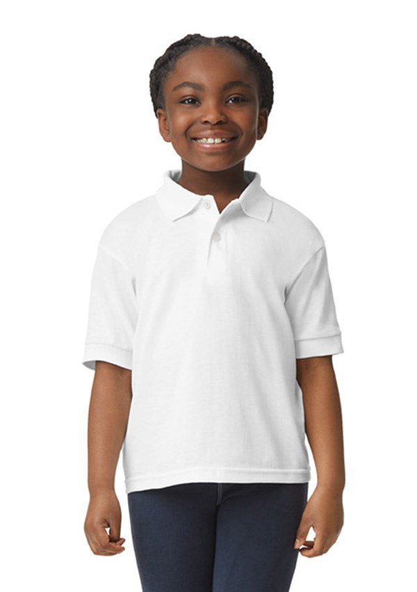 Gildan Dry Blend Jersey Polo for kids - 30 White